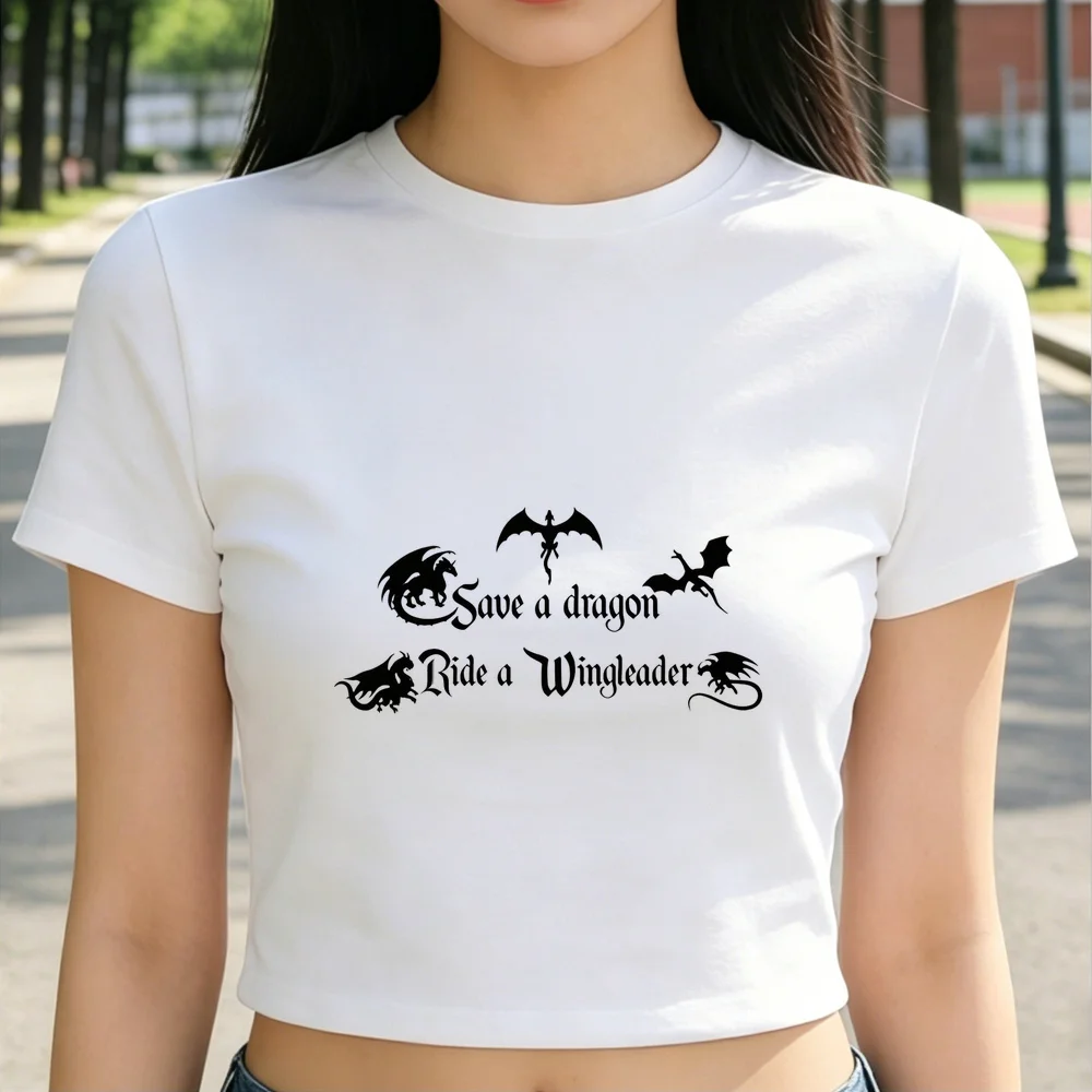 Fourth Wing cropped top shoujo gothic cute anime kawaii top tees vintage meme grunge kawaii party