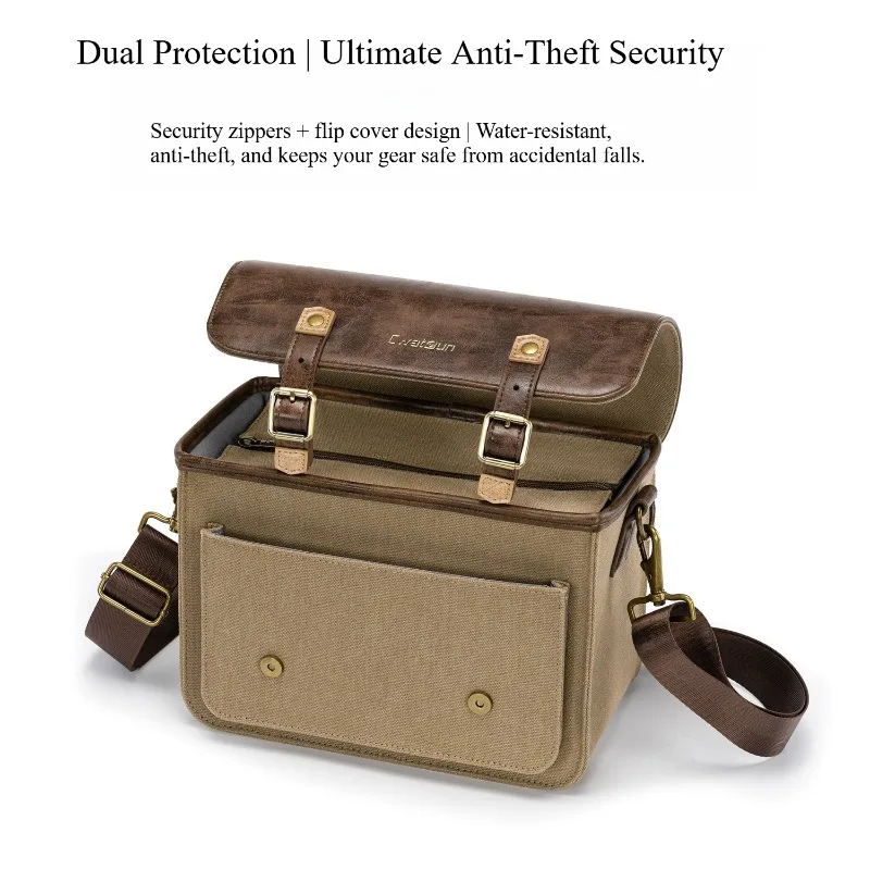 Cwatcun Retro single-shoulder camera bag - A lightweight  display picture 1