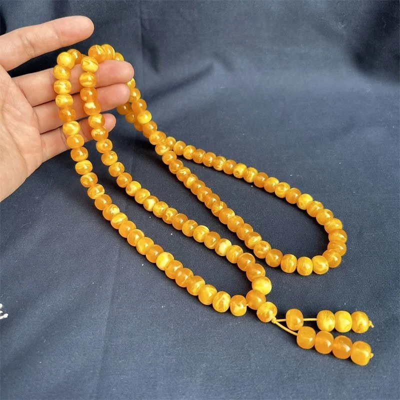

Amber Old Yellow Beeswax Bead Bracelet Multi-circle 108 Bracelets for Men and Women
