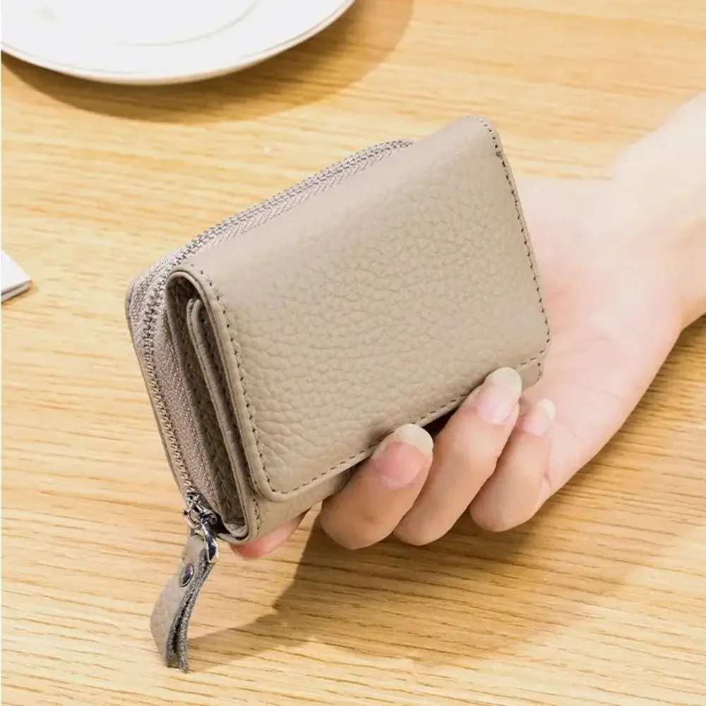 Creative Mini Women Short Wallet Genuine Leather Large Capacity Small Coin Wallet with Zipper Zero Wallet Women Purse