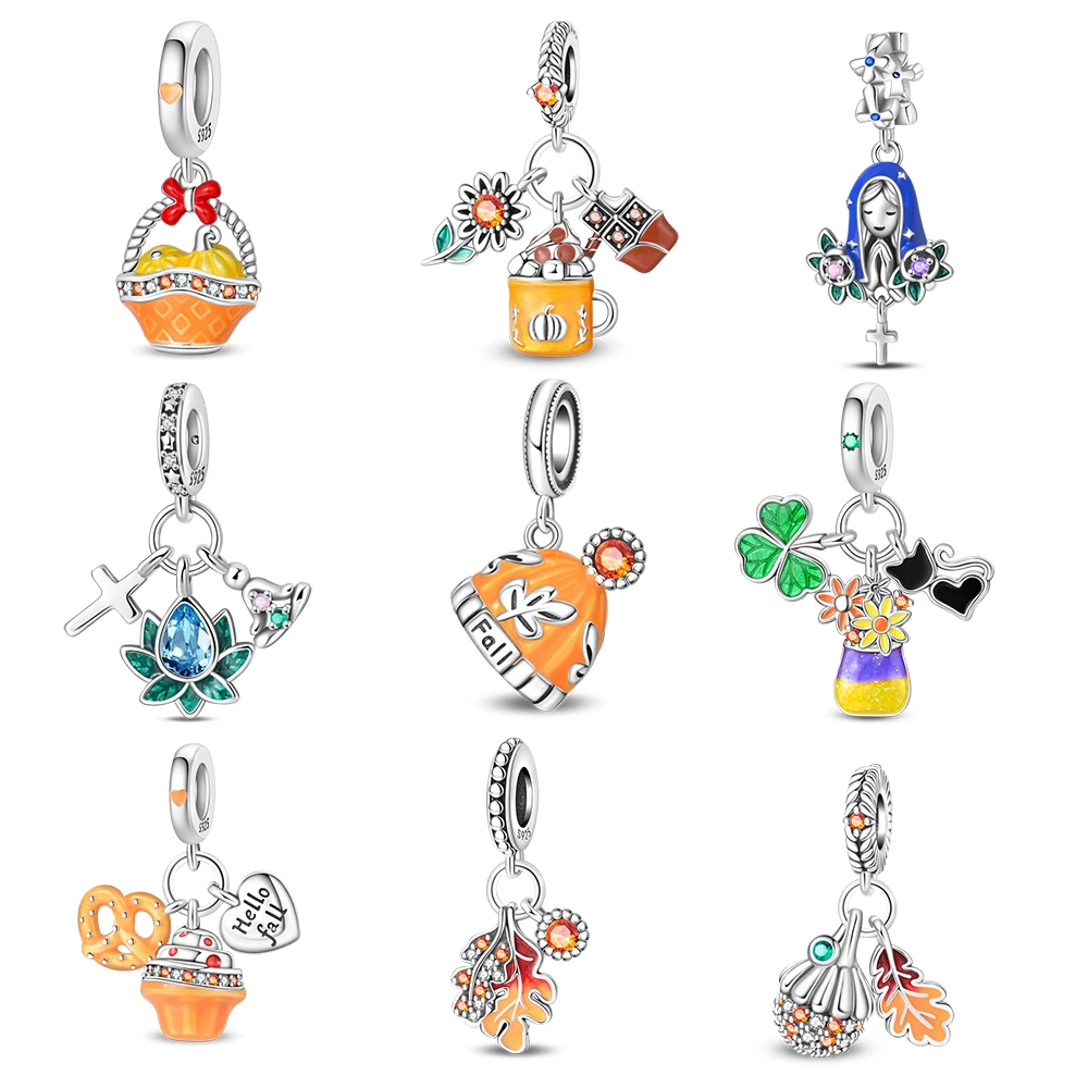 Versilbertes Statement-Armband mit Naturmotiv, schimmerndem Emaille und Zirkonia-Verzierung, hypoallergen, trendiges Geschenk