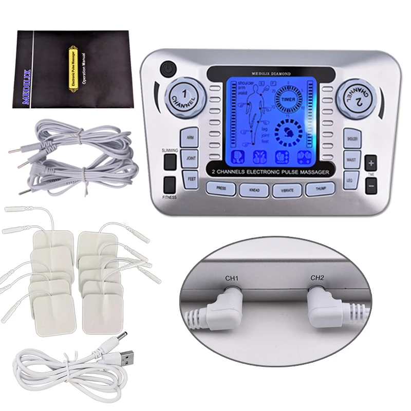 12 Modes LCD Display Electric Soft Pulse Massager EMS Muscle Stimulator Body Soothing Care Massager For Neck Back Body Muscle