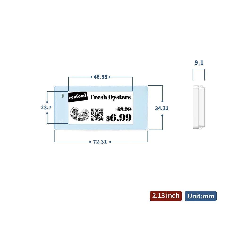 Label Harga Beku 2,13 Inci Label Harga Tampilan Tinta E Elektronik Label Rak Elektronik Ble