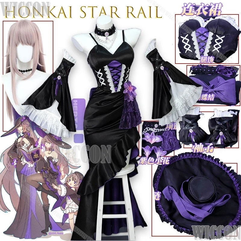 

Одежда для косплея Herta Honkai Star Rail, готическое аниме-платье, комплект темного наряда с персонажем, сексуальный карнавальный наряд для ролевых игр на Хэллоуин