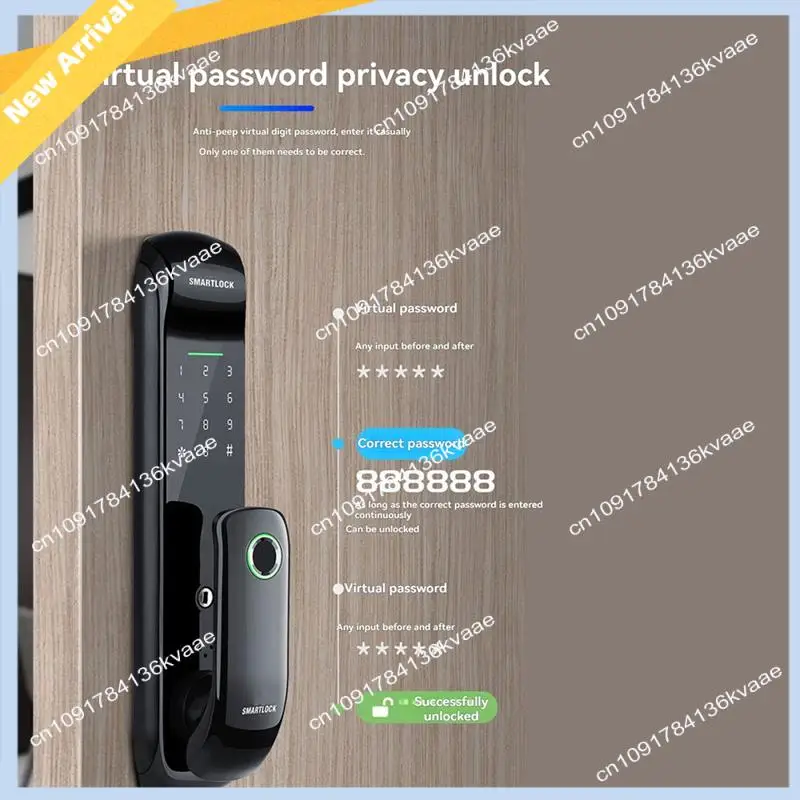 M01K 투야 스마트 도어락, 생체 지문, RFID 카드, 비밀번호, 키로 완전 자동 전자 도어락