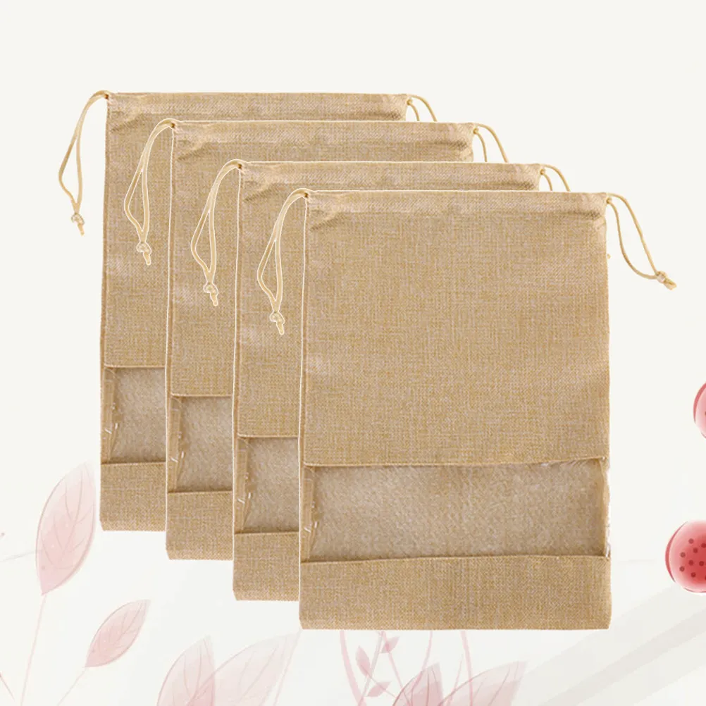 

Набор из 4 мешков для обуви: дорожные сумки для хранения обуви, оксфордская ткань, на шнурке, цвет хаки, из мешковины, для стирки, Nekelon