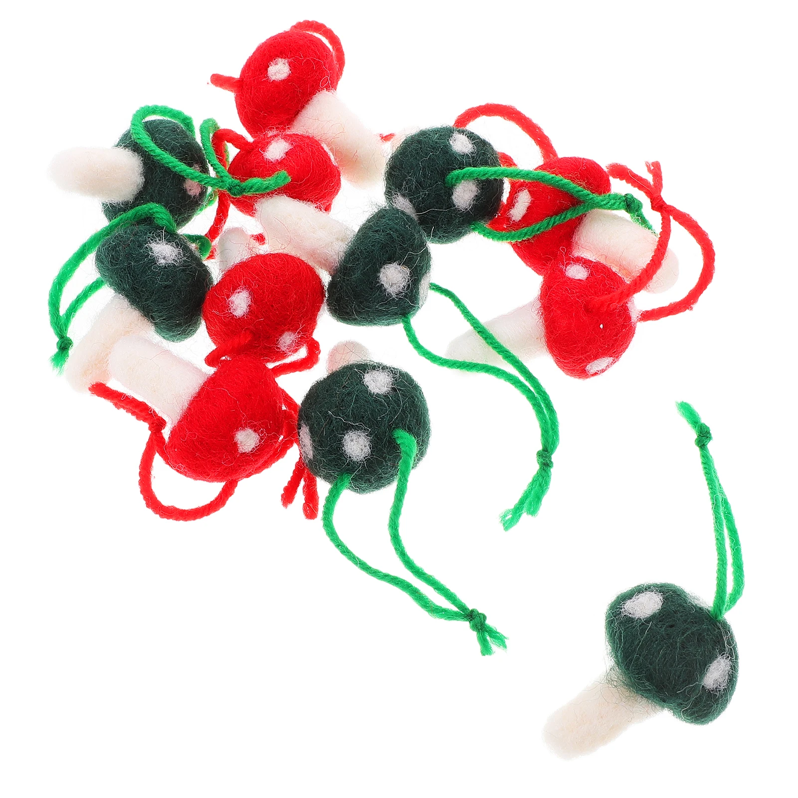

12Pcs Felt Mushroom Ornaments Bright Color Festival Tree Hanging Decorations Holiday Party Hanging Pendants Mushroom Decor