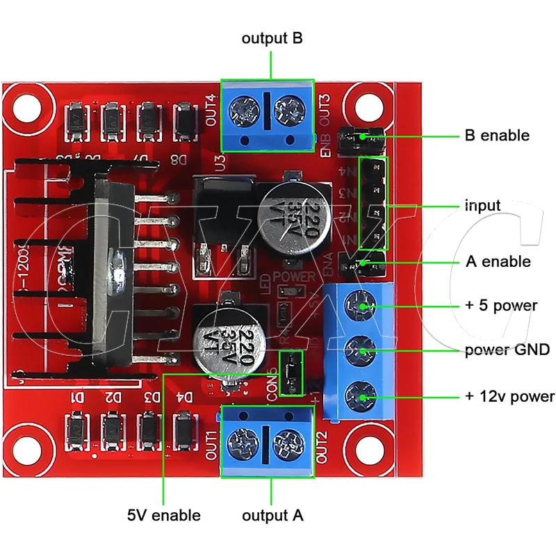 1-10 قطعة L298N محرك متدرج سائق تحكم مجلس المزدوج H جسر وحدة ل قوة السيارة الذكية ميجا R3 Mega2560