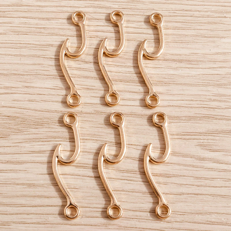 Tusember 30 Stück 7*32mm Legierung Goldfarben Strandwellen-Charms für Anhänger, Halsketten, Armbänder, handgefertigte Schmuckzubehörteile, DIY-Schmuckherstellung – Detail 2