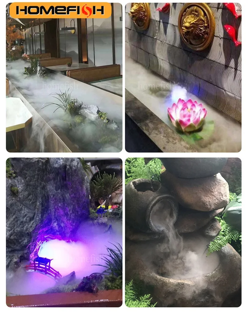 5V USB Mist Maker Fogger Nebulizer Water Fountain Fish Tank Pond Atomizer Head With 4 LED Colorful Lights