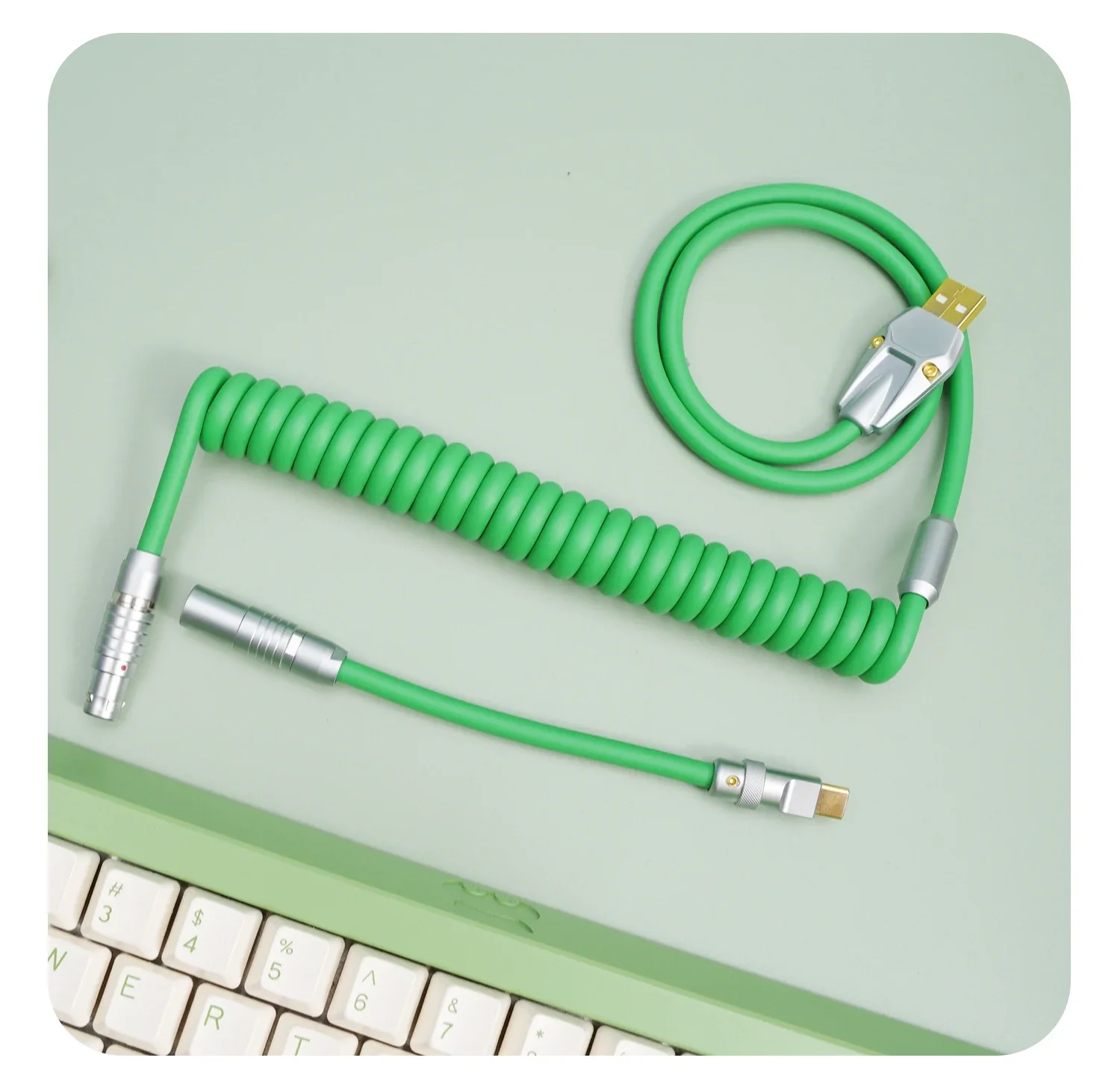 GeekCable Pole Shark 수제 맞춤형 컴퓨터 기계식 키보드 데이터 케이블 슈퍼 탄성 와이어 고무 아보카도