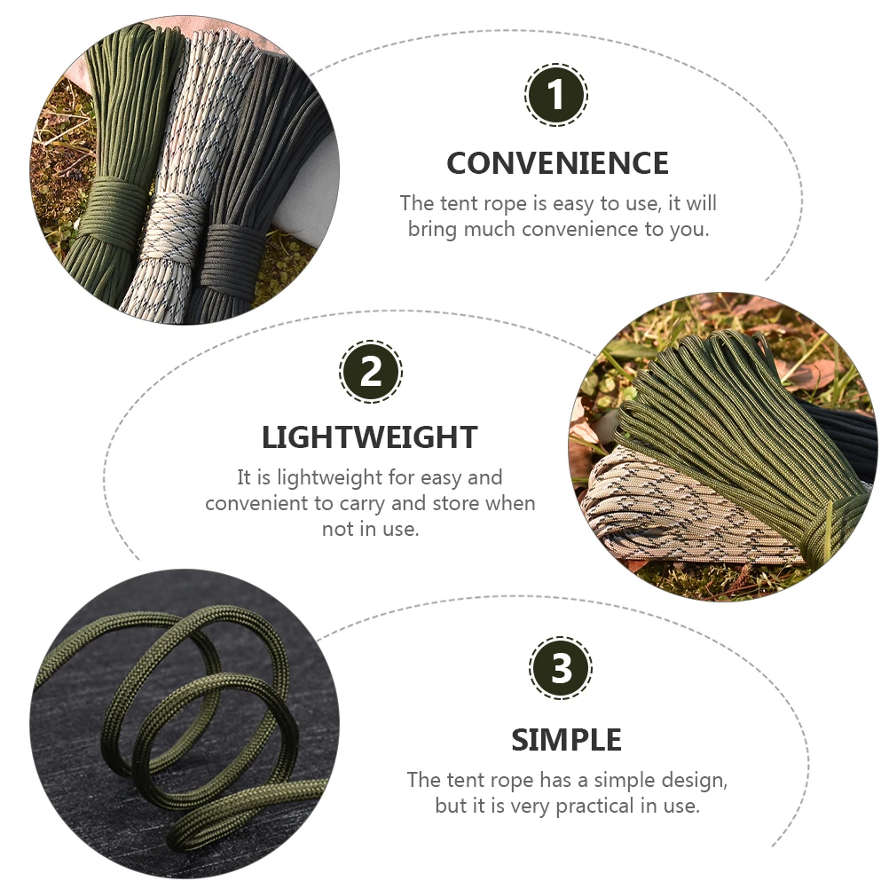 

Rescue Rope Tent Guy Lines Camping Mountaineering Climbing Accessories Strapping Rope Durable Practical Lightweight Storage Easy