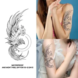 Phoenix, lasting 1-2 weeks waterproof, temporary tattoo stickers, realistic semi-permanent fake tattoos on the arms