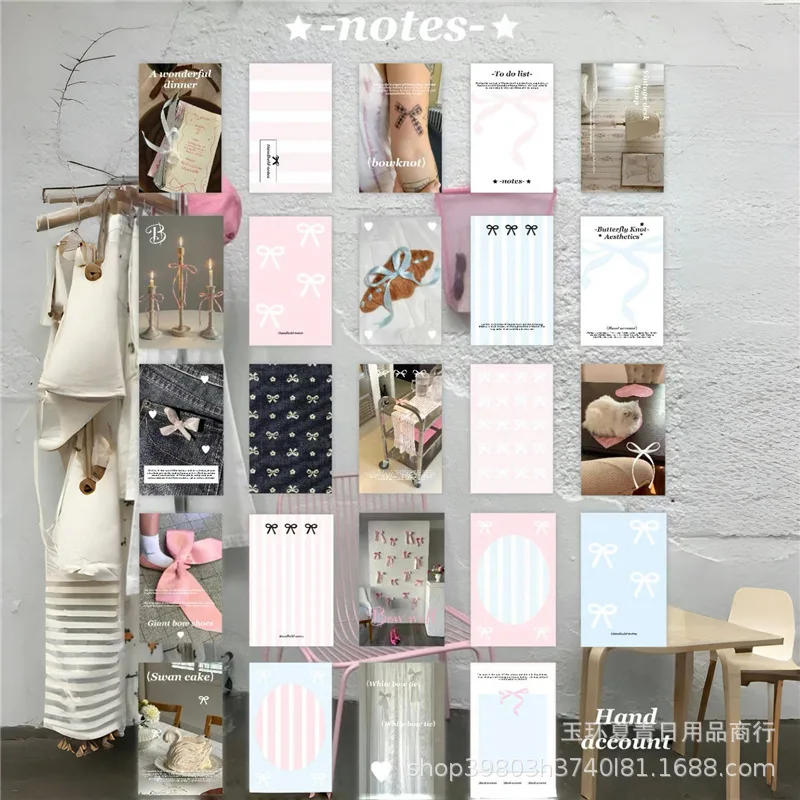 24Pcs Korean INS Denim Star / Ballet Style Paperboard for Scrapbook Journal Deco Girls Collage Book DIY Inner Page Backing Paper