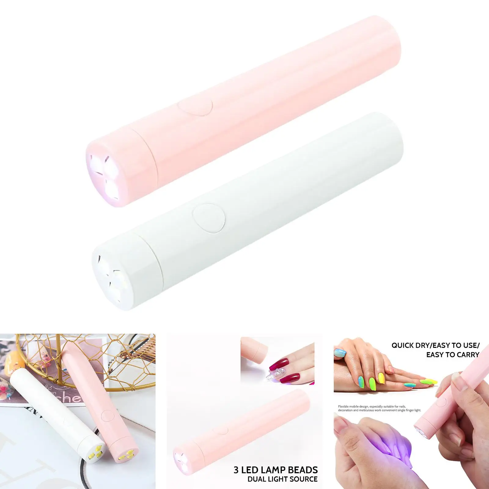 Mini lámpara LED para secador de uñas, recargable, 0,7x4,2 pulgadas, herramientas de joyería