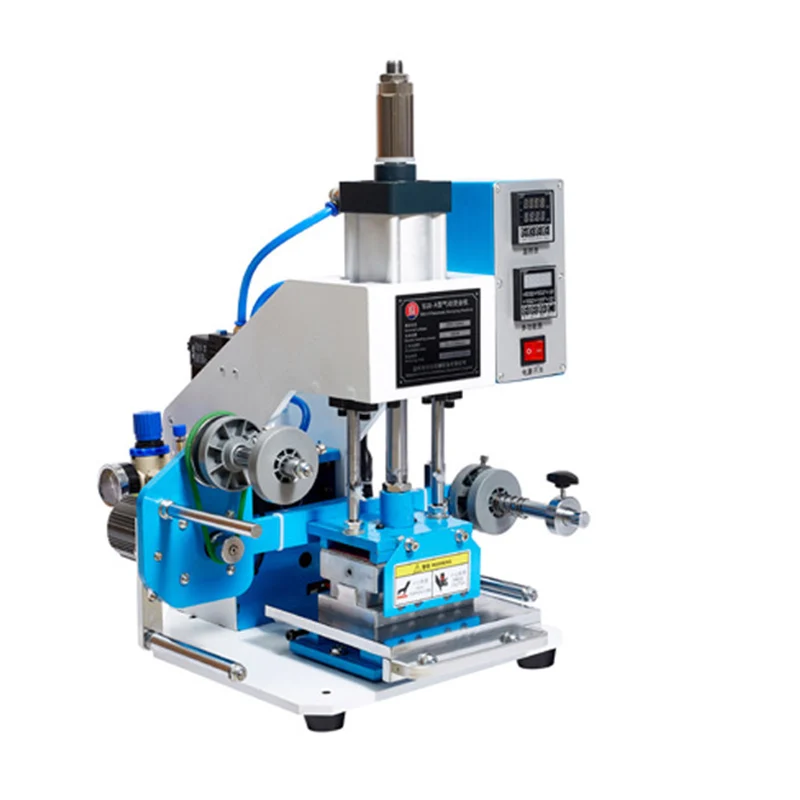 Pneumatic Hot Stamping Machine Automatic Foil Bronzing Embossing Machine for Leather Wood Plastic Cake Box Logo Emboss Printer