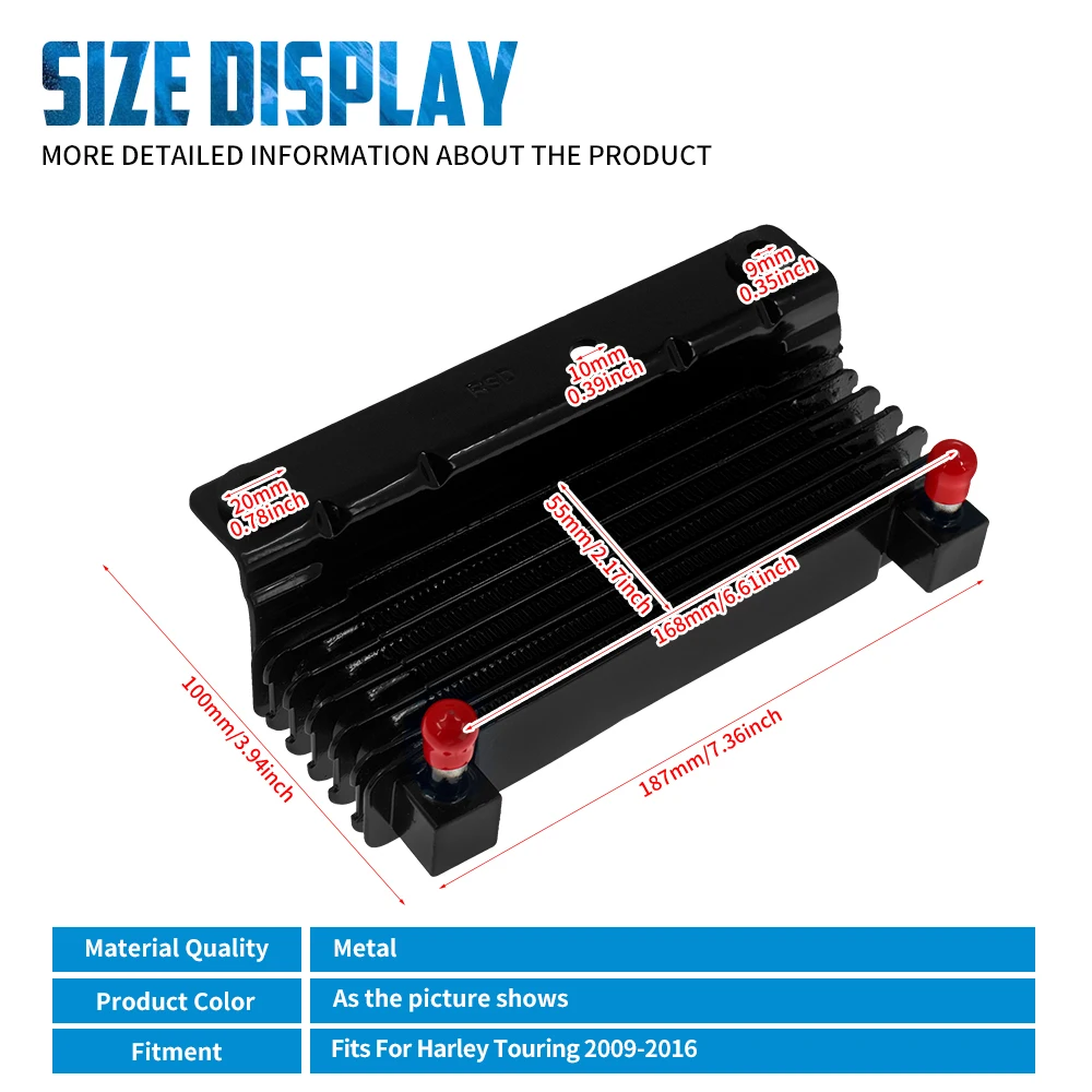 Oil Cooler Radiator Motorcycle Water Tank Adapter For Harley Street Electra Glide FLHTC Touring Road King FLHR Ultra 2009-2016