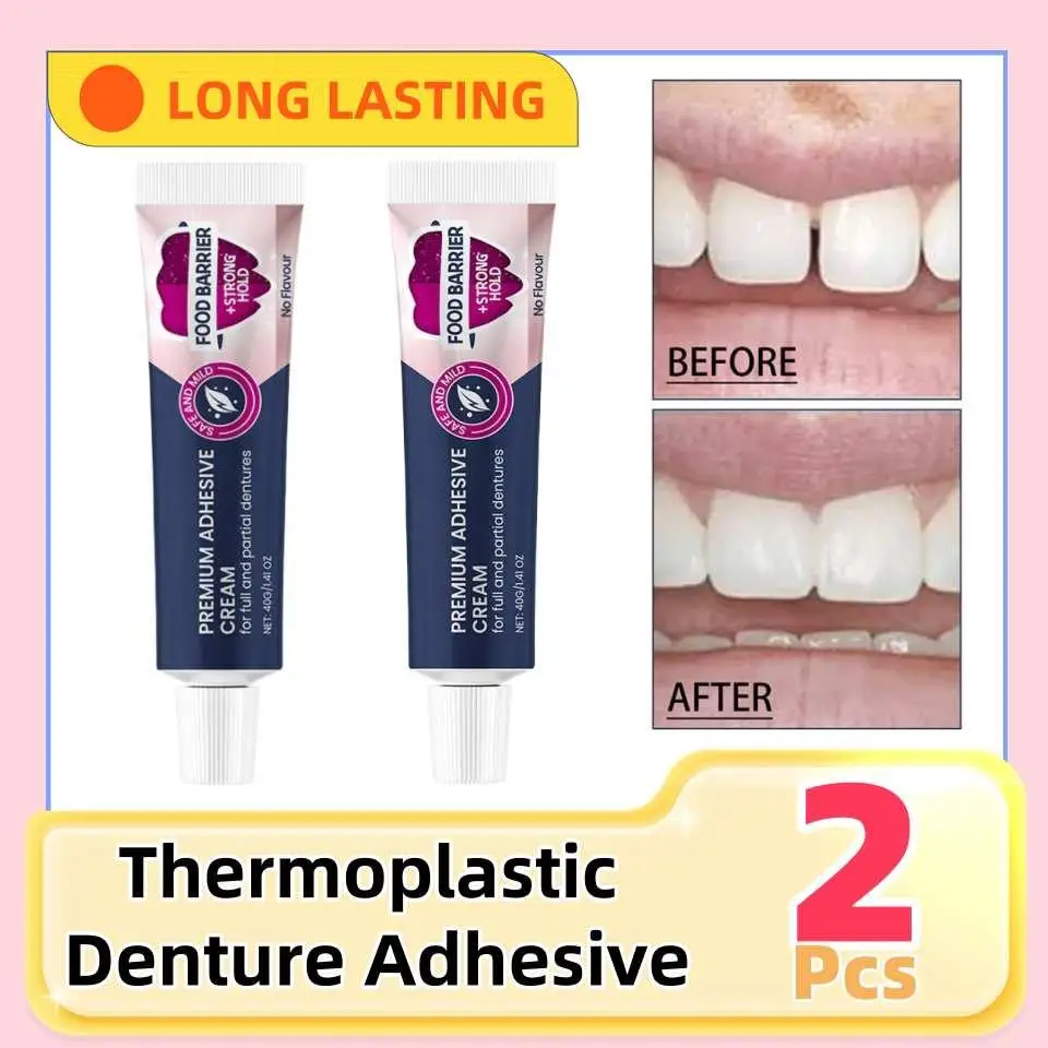 

2Pcs New Thermoplastic Denture Adhesive Long-lasting Denture Fixing Adhesive Improve Comfort Denture Care Products