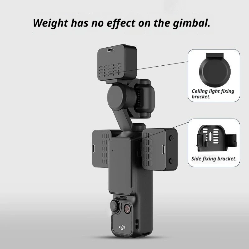 Magnetyczna mini lampka do DJI Osmo Pocket 4/Pocket 3, ładowana przez USB-C, przenośna lampa LED, 200mAh, 6500K. — zdjęcie produktu 6