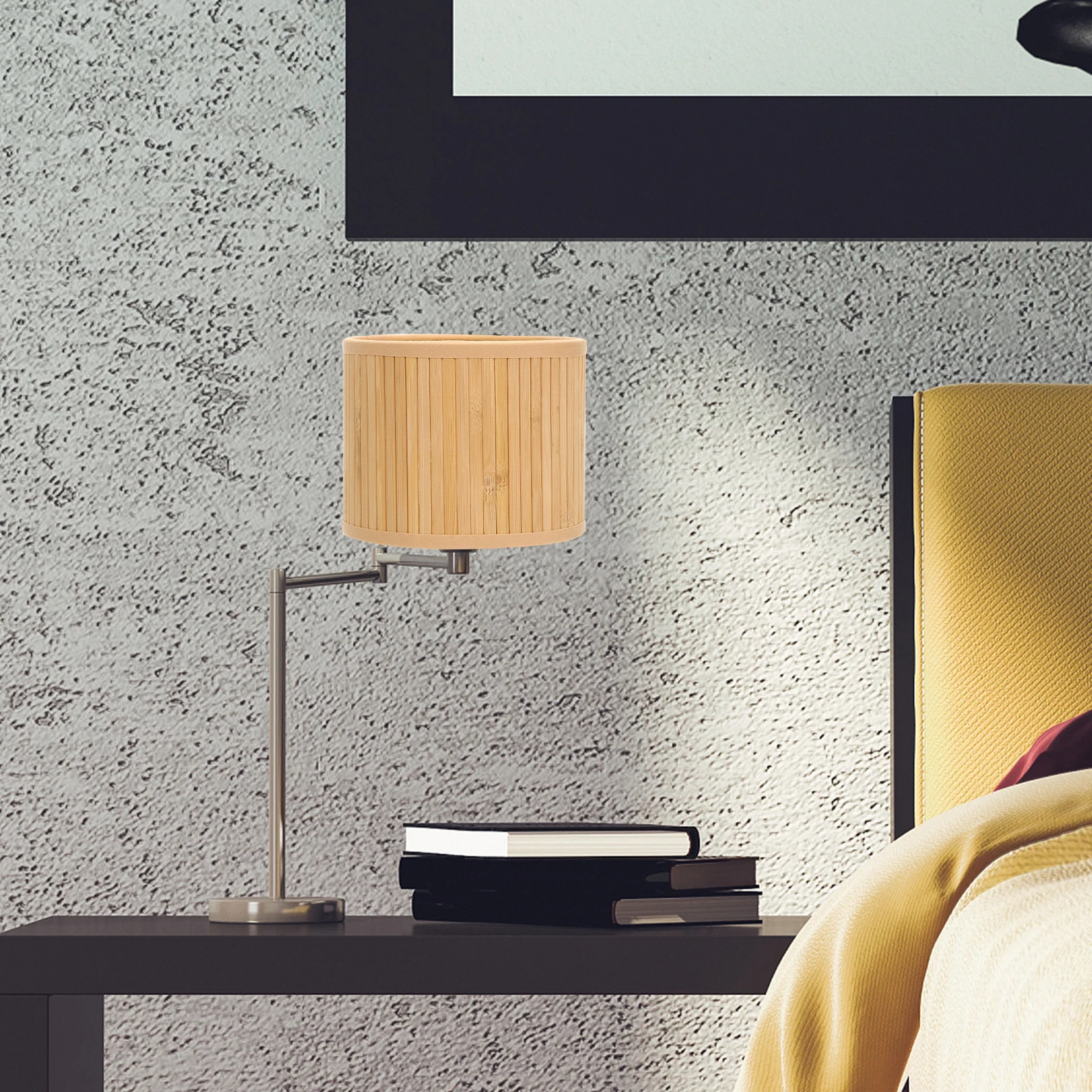 

Bamboo Lampshade 16cm Fine Woven E27 E14 Socket Desk Wall Table Lamp Shades Style Home Bedroom Study Light Cover