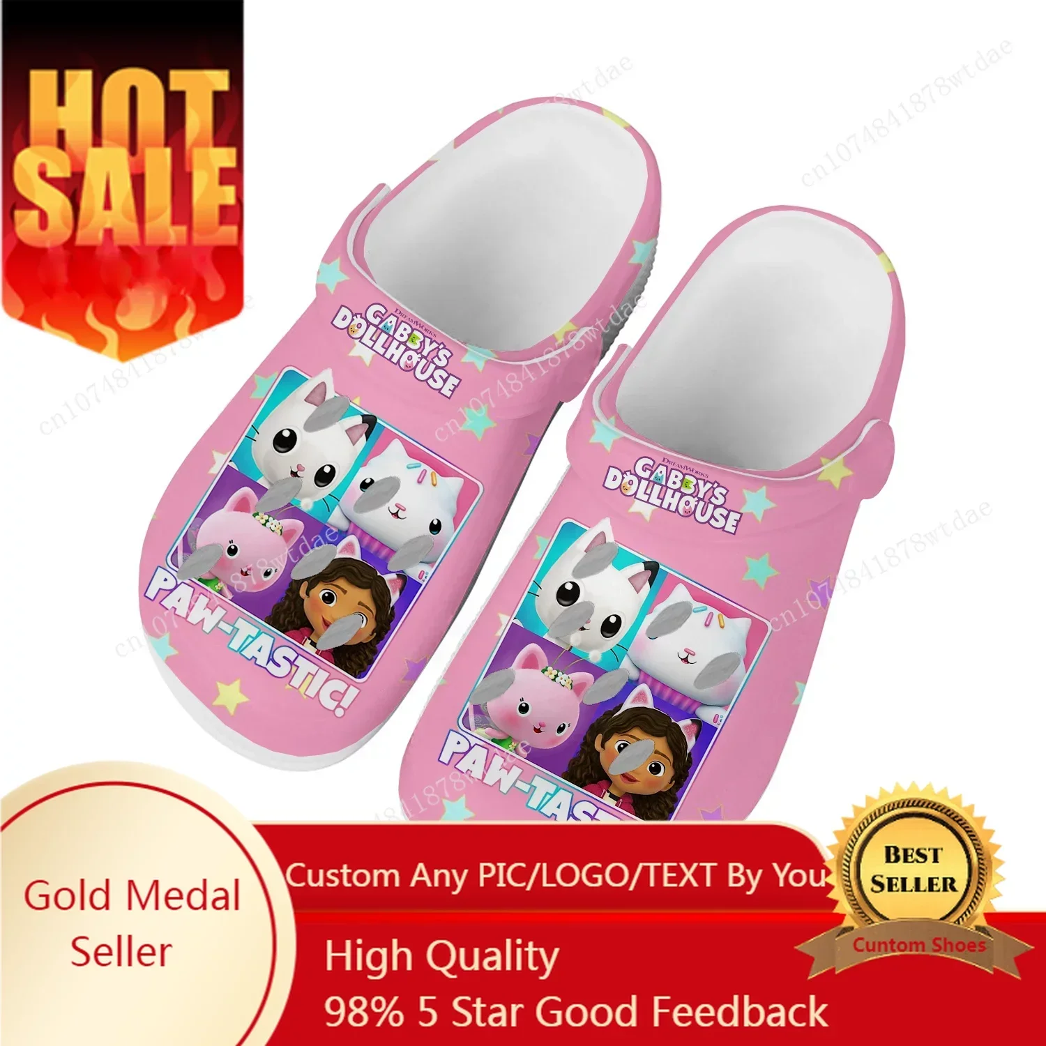 

GabbysDollhouse Home Clogs Mens Womens Teenager Customize Water Shoes Gabbys Anime Cartoon Garden Beach Hole Slippers Sandals