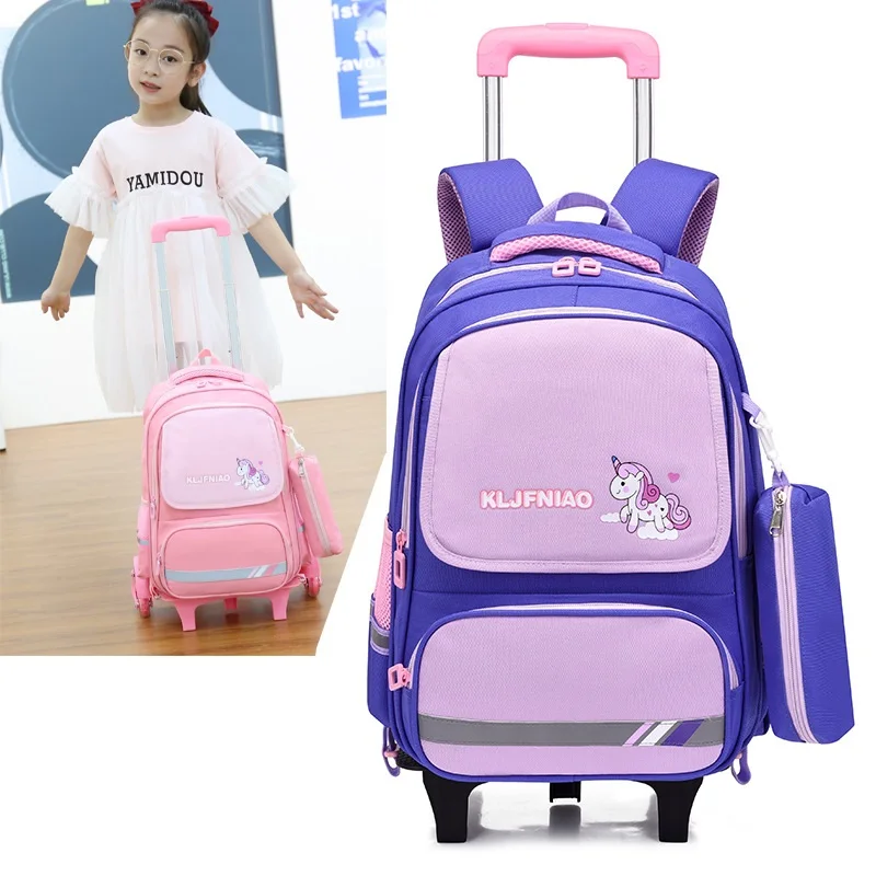 

Rolling School Bags for Girls Mochilas Para Estudiantes Trolley Schoolbag Boys Backpack Wheels Kids' Luggage Sac A Dos Enfant