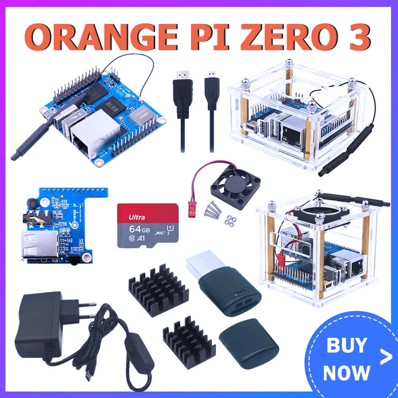 Orange Pi Zero 3  Allwinner H618 WiFi+BT5.0 Gigabit LAN Mini PC Open Source Zero3 Development Board Single Board Computer