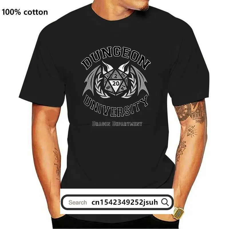 

New Dungeon University Dragon Department T-shirt Loose Cotton T-shirts For Men Cool Tops T Shirts