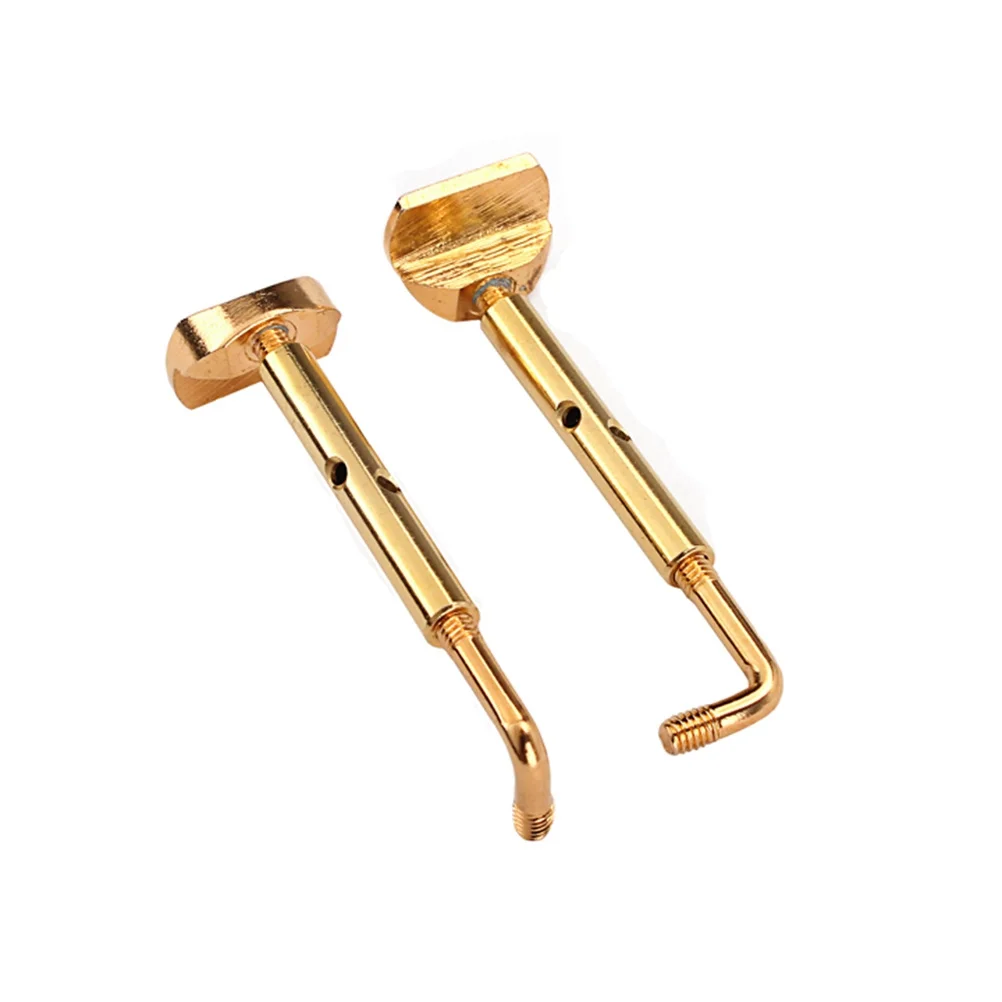 2 قطعة فيولا الذقن بقية المسمار النحاس المصقول الذهبي المضادة للتآكل السلس لملحقات الكمان أجزاء كمان أداة الأجهزة