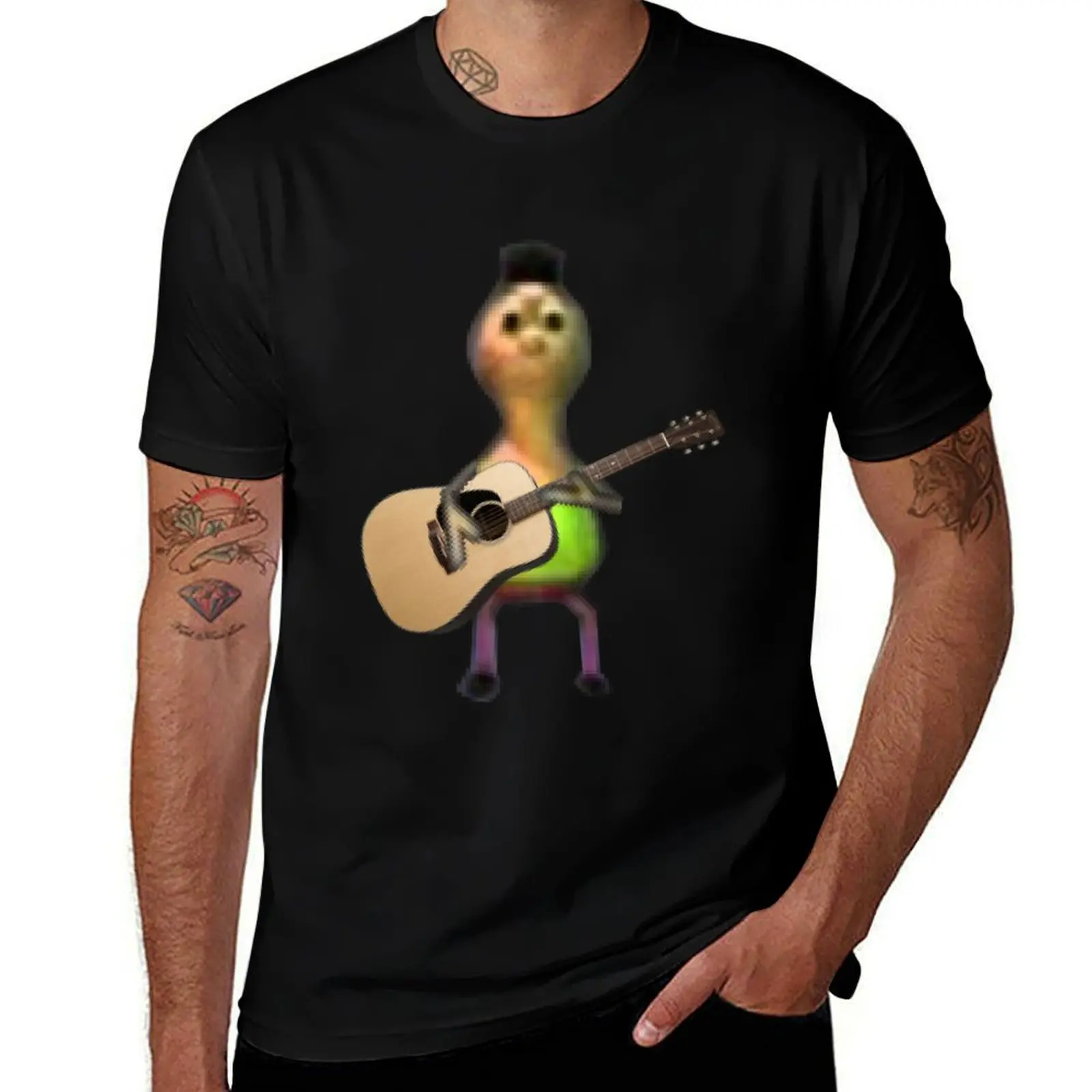 

t shirts T-Shirt the Hamood guitar man shirts cotton Habibi playing prints shirt T-Shirt t with