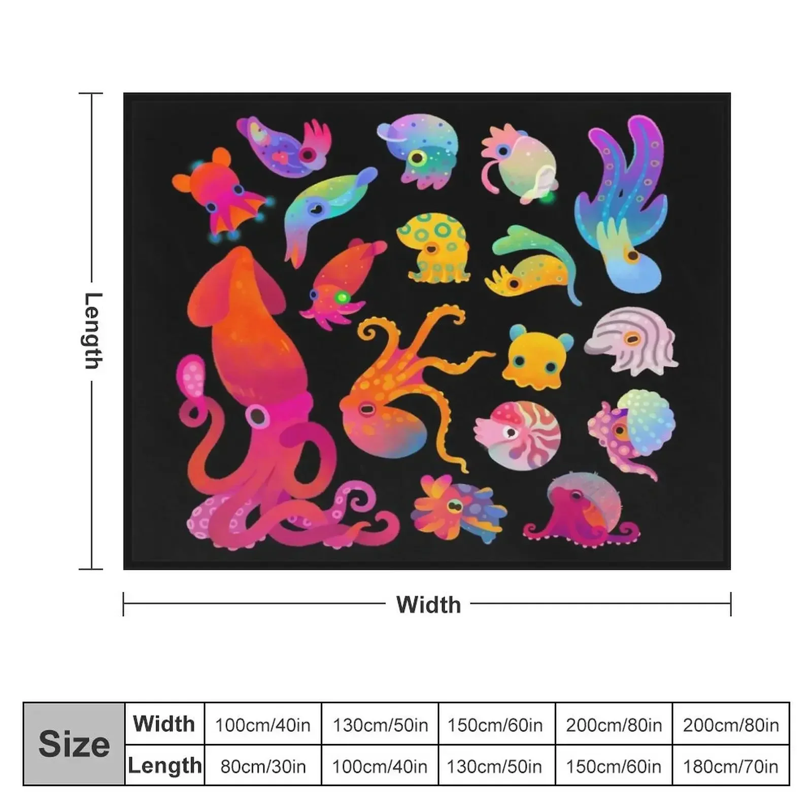 Cephalopod Throw Blanket manga anime Blankets