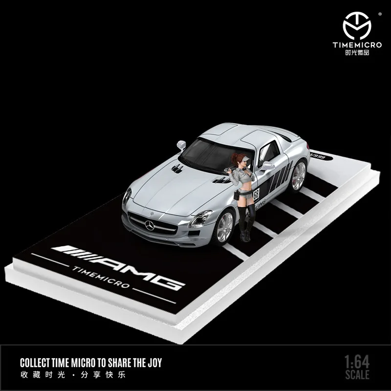 新在庫 Tm 1:64 H300 フラットベッド輸送トレーラーメルセデスベンツ Sls 車合金ミニチュアダイキャスト Minifeatures メルセデスカスタム