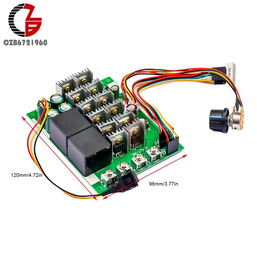 DC 10V-55V 60A DC Brush Motor Speed Controller Governor Bidirectional Reverse Switch PWM Motor Speed Controller 12V 24V Governor