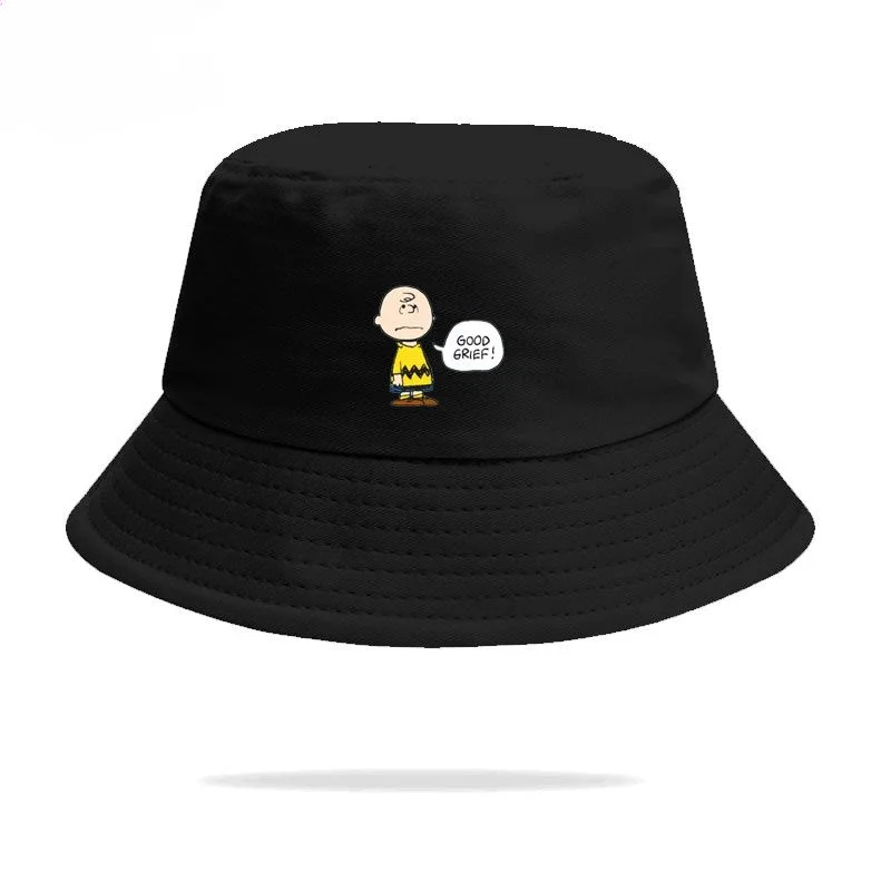 Amusing Snoopy Panama Hats Men Women Streetwear Kawaii Casual Fisherman Cap Graphic Vintage Harajuku Stylish Hip Hop Bucket Hat