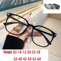 Simple anti-blue light glasses men's fashionable large frame black without degrees glasses frame women's plain 0-600