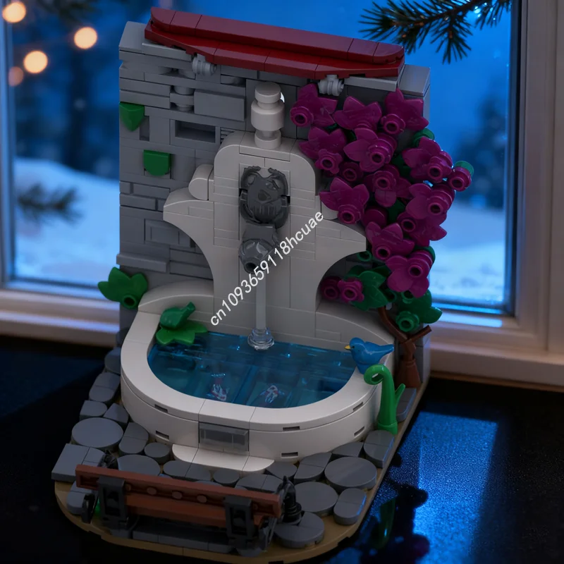 326 pièces MOC Bougainvillea fontaine modèle blocs de construction Architecture jouets assembler bricolage éducation cadeaux de noël brique enfants