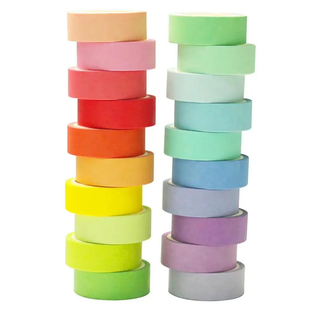 Account Works Tape Vibrant Rainbow Colored Masking Tape Set for Crafting Accounting 20 Rolls of Colorful Paper for Handbooks