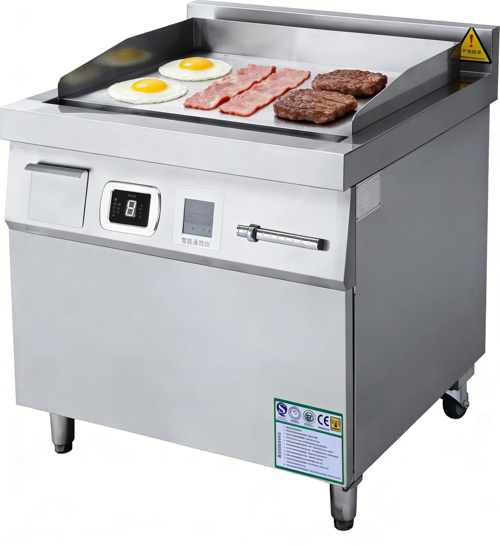 

Индукционная гриль-плита коммерческого класса 15 кВт, электрический гриль с плоской поверхностью из нержавеющей стали 8 кВт для приготовления стейков в ресторанах