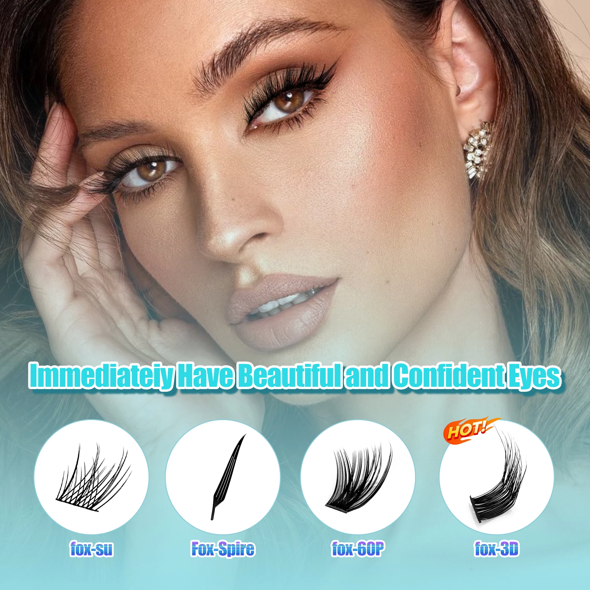 라카나쿠 168팬즈 3D 실크 폭스 아이 클러스터 속눈썹 12-18mm D컬 크리스 크로스 위스피 밍크 클러스터 DIY 속눈썹 간편 부착