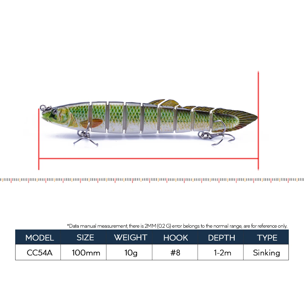 Hanlin Mini Eel Fishing 10cm 10g Multi Jointed Fishing Lure Minnow Wobblers 9 Segments Artificial Bait Hard Swimbait Lure Tackle