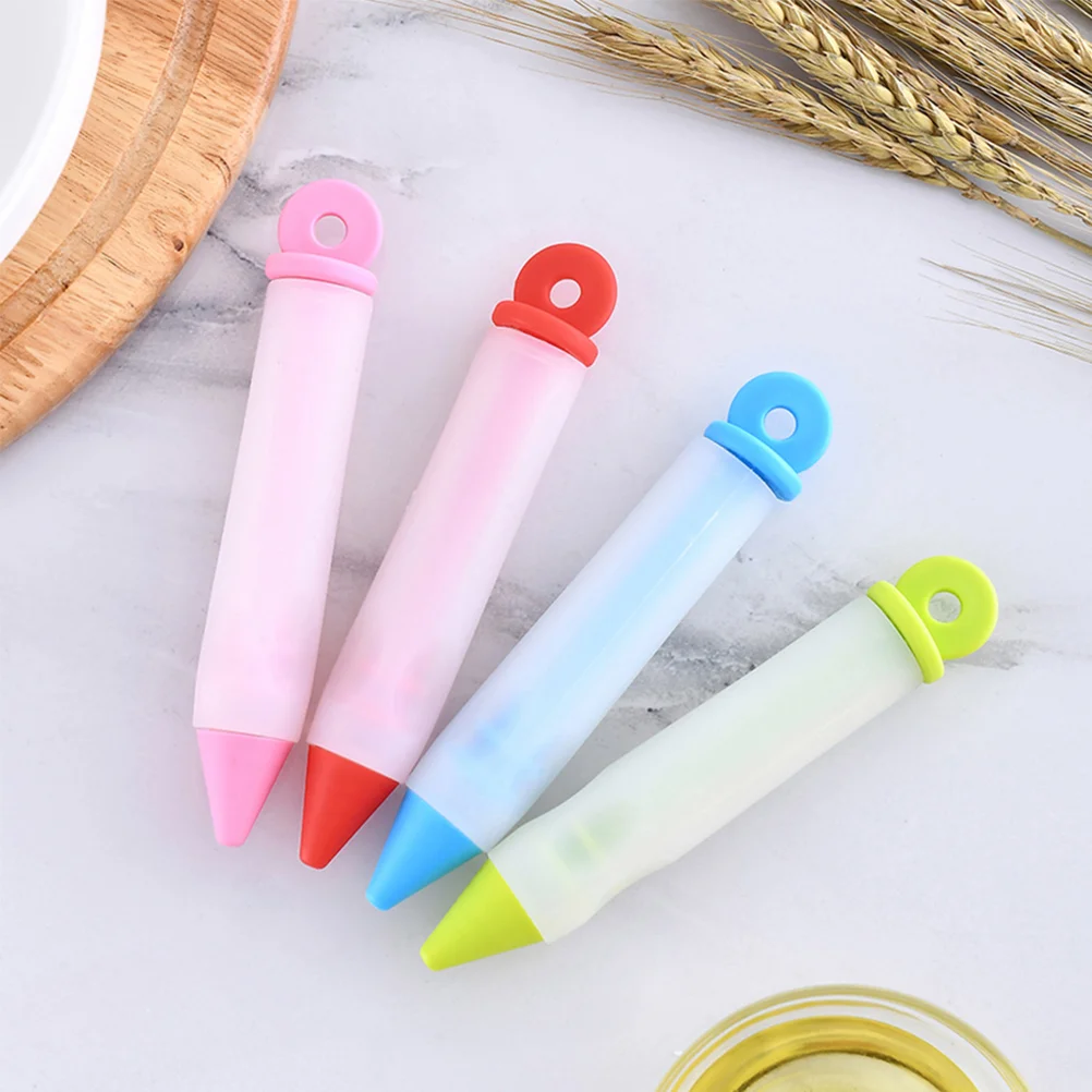 5 Pcs Multifunction Chocolate Decorating Pen Dessert Cake Sculpting Tools 1470X230X230CM Silica Gel Cookie Scribe Piping