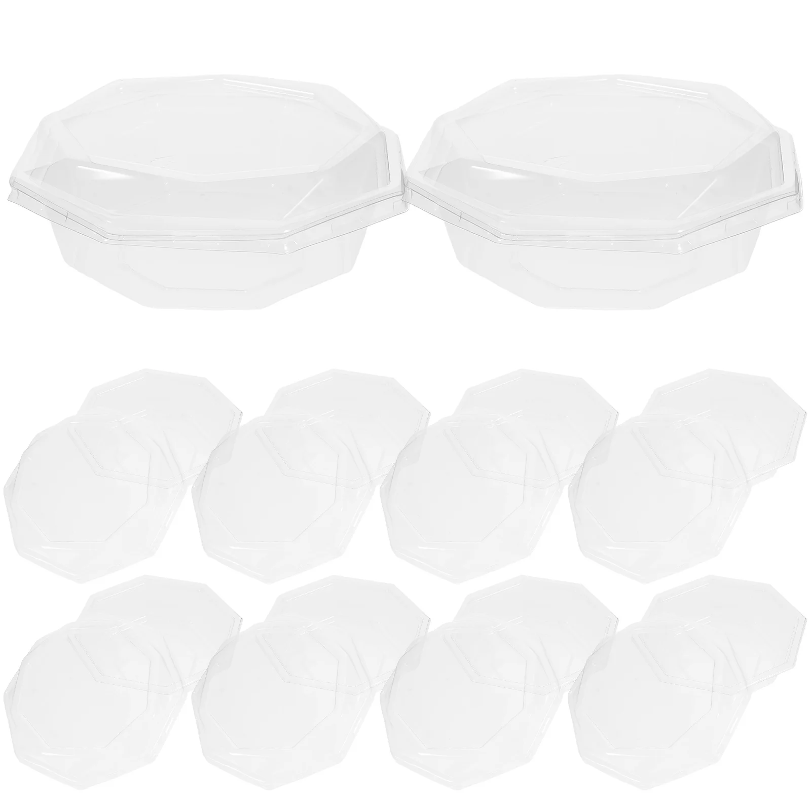 

10 Set Platters Disposable Cut Box Clear Dessert Trays Serving Fruit with Cover Plate Transparent