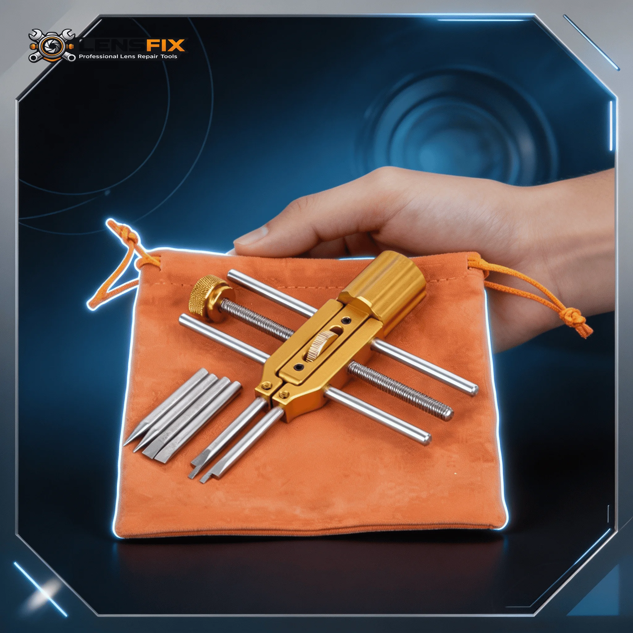 Velvet Storage Pouch Included Repair Tool LENSFIX 8‑100mm Optical Retaining Ring Spanner Wrench 3 Tip Sets For Camera Servicing