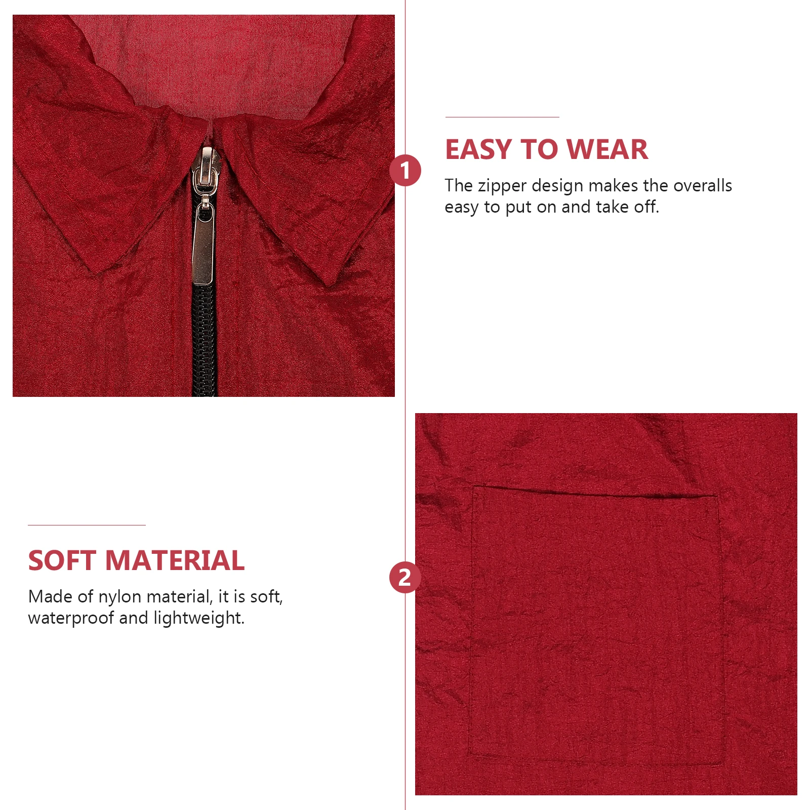 

Hairdressing Gown Dye Clothes Short Sleeve Smock Waterproof Easy Hair Dye Short Sleeve Clean Pocket Design Red Men Women