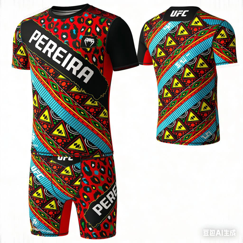 

Новинка лета 2026: Комплект для единоборств UFC MMA (футболка и шорты) Alex Pereira, мужской, для бокса, восьмиугольной клетки, бега, влагоотводящий