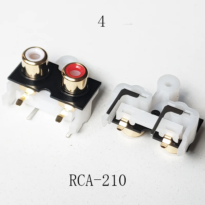 2PCS High Quality Golden RCA Connector 2/3/4/6Holes Stereo Audio Jack 90/180 Degree Sealed AV Audio Female Input Socket