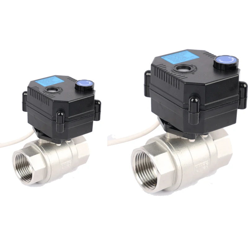 Válvula de aço inoxidável elétrico, motorizado Motor operado, verdadeira União Ball Valve, água com IP67 avaliado, 2 Way, 4-20ma, DN25