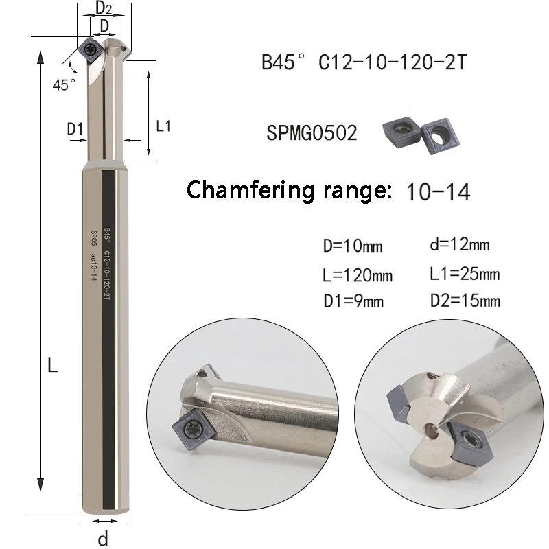 BEYOND 45 Degree B45 TFD45 C16-16-110 C12 C20 Chamfering Cutter Lathe End Mill Milling Knife CNC Holder Use Insert SPMG06 SCMT09