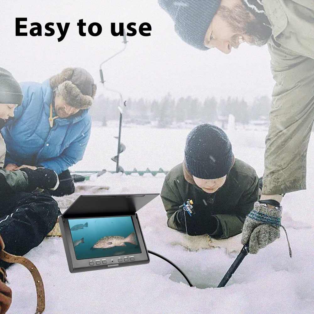 7 Inch 20M Cable Portable Underwater Fish Finder 8 LEDs Fishing Camera Fixed on Rod 720P Monitor IP68 For Lake Ice Fishing