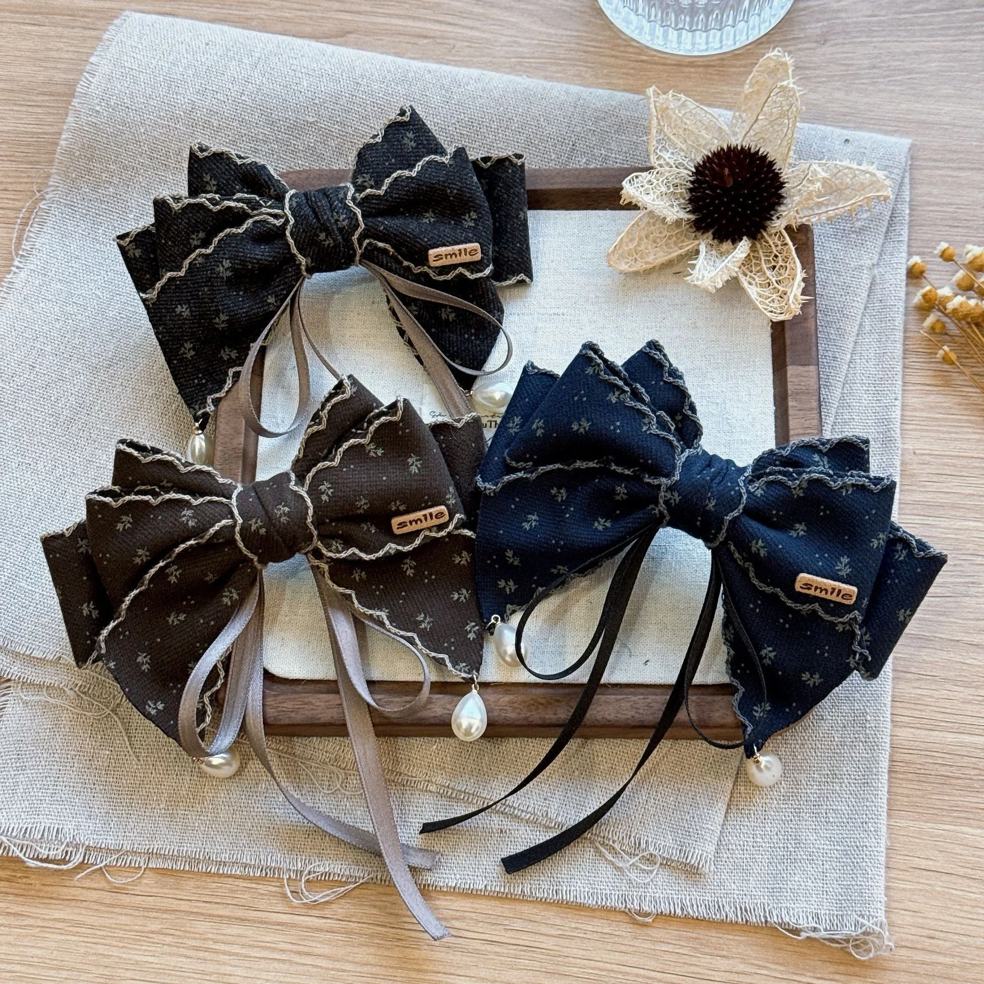 【1pair】hair arrangements glitter hair accessories hair bow Korean style big hair barrette ornaments for hair woman cute buckle